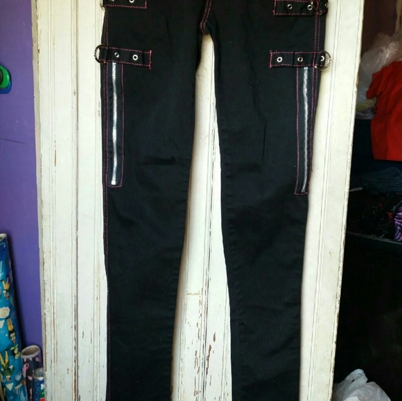 ISO: Black&Pink Tripp NYC Skinny Jeans W/Chains - Picture 2 of 6